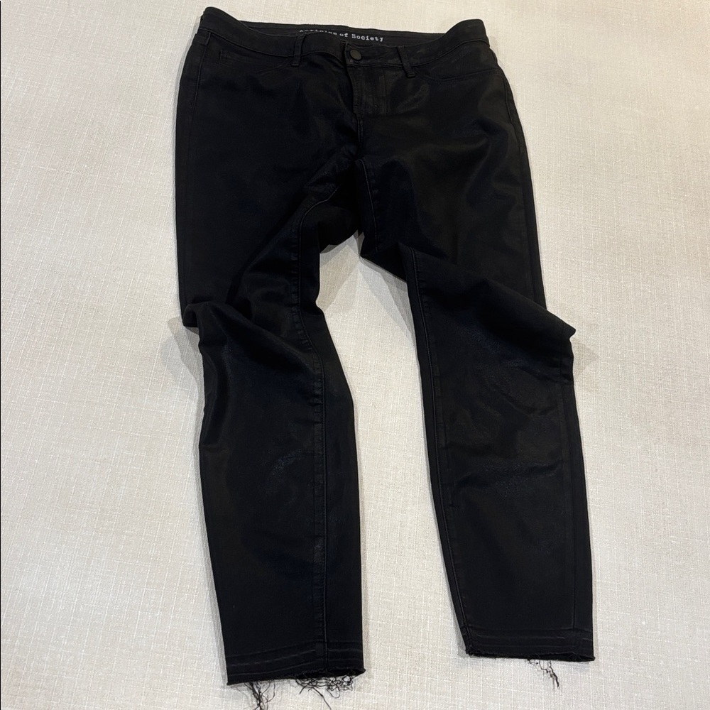 ARTICLES OF SOCIETY Classic Black Coated Pants